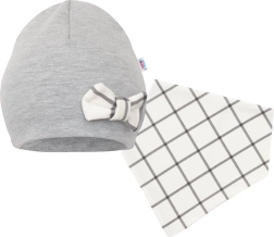 Babyset: muts en halsdoek New Baby Missy, grijs