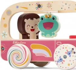 Lilliputiens bus en bois à tirer Licorne Lena