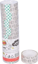 Transparante plakband 18 mm x 10 m, 8 stuks