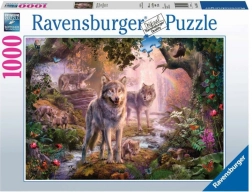 Puzzle 1000 pièces Ravensburger – famille de loups en été