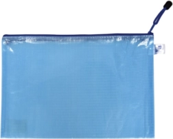 Gaasmap met rits A5 blauw