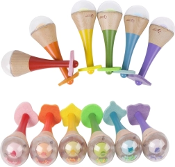 Houten 2-in-1 muziekinstrument maracas voor kinderen Classic World