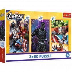 Puzzel 3x80 Actieve Dagen - Disney Marvel Avengers