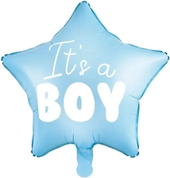 Foil Star Balloon "It's a boy" blue 48 cm