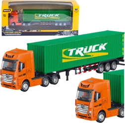 Huina vrachtwagen met containertrailer groen 1:50