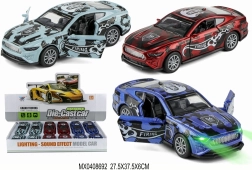 metalen raceautootje 1:32 met openslaande deuren en licht