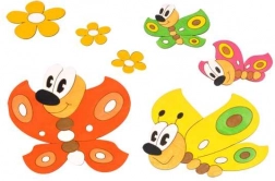 Décoration en bois Papillons et Fleurs