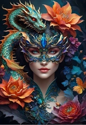 Puzzle Girl with Dragon 1000 pieces