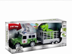 Voiture à propulsion JEEP avec dinosaure