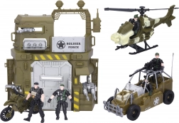 Set militaire avec voiture et hélicoptère pour enfants