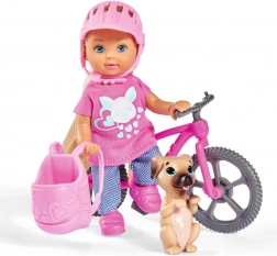 Pop Evička met fiets en hondje