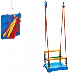 Plastic swing with safety bar 35 × 34 cm, load capacity 40 kg – Blue