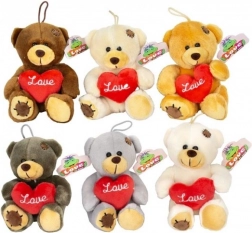 Pluchen teddybeer met Love-hart 14 cm