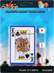 Kaartenset met kaartspel en dobbelstenen