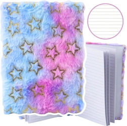 Notebook with Golden Star Motif in Pastel Colors A5