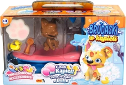 Interactive bath set with corgi dog – white and yellow