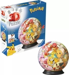 3D puzzle ball POKÉMON – 72 pieces on a stand