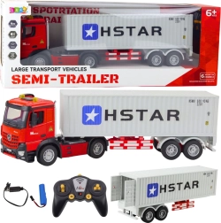 Camion RC avec semi-remorque conteneur 6CH angle de braquage 270° HSTAR