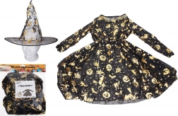 Carnival witch costume – gold (dress and hat)
