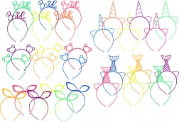 Carnavalsdiadeem met versiering – mix van kleuren