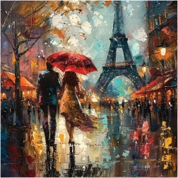 Square Puzzle Love in Paris 1024 Pieces