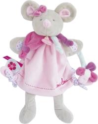 Doudou pluchen handpop muis 28 cm