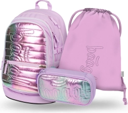 Baagl Set 3: Backpack, Pencil Case, and Bag Levander