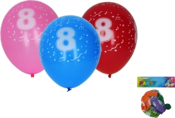 Ballonnen 30 cm met cijfer 8 – set van 5 stuks
