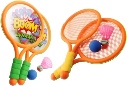 Kinder badmintonrackets Dinosaurussen oranje groen
