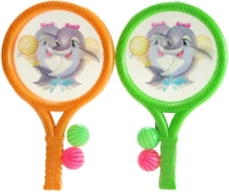 Raquettes et balles en plastique pour enfants avec motif dauphin