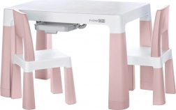 Table en plastique avec chaises FREEON Neo blanc et rose