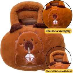Plush Bag with Capybara and Mug Brown 20 cm