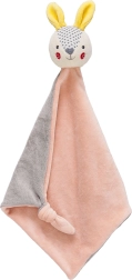 Petit Collage doudou lapin rose en coton biologique