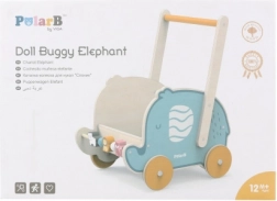 VIGA PolarB houten loopwagen en duwkar 2-in-1 Olifant