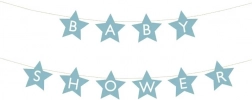Baby shower banner with stars – Light blue