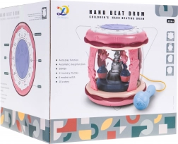 Interactieve trommel met microfoon – multifunctionele kubus met geluiden, lichtjes en draaimolen (18m+)