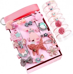 Prachtige meisjes set elastieken en haarclips, set van 24 stuks