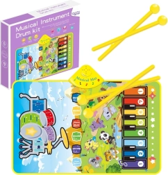 Muzikale interactieve mat 2-in-1 piano en drums WOOPIE voor kinderen