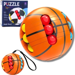 Sensory logic ball with beads – orange puzzle fidget toy for kids