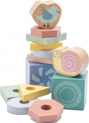 Montessori wooden stacking and sorting counting game