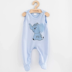 Baby cotton footed overalls New Baby Happy Elephant blue 68 (4–6 m)