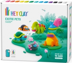 Hey Clay boetseerklei – exotische dieren, set van 15 cupjes