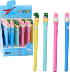 Lichtgevend dinosauruspennetje met LED-verlichting en dop