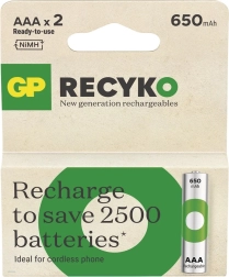 Rechargeable Battery AAA Ni-MH 650mAh - GP ReCyko