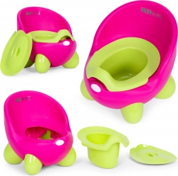 ECOTOYS roze-groene kinderpotje met antislipvoetjes