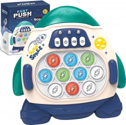 Elektronische stressverlichtende spel POP IT Raket blauw