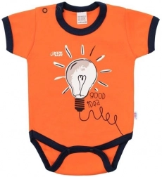 Babyromper van katoen met korte mouwen New Baby Happy Bulbs