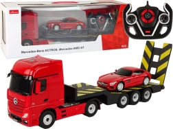 R/C autootje Mercedes-Benz met dieplader - rood