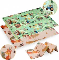 Dubbelzijdige opvouwbare schuimmat HUMBI 120 × 180 cm – bos en dorp, XPE