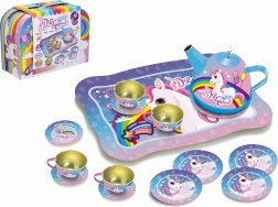 Set de thé dans une petite valise Licorne